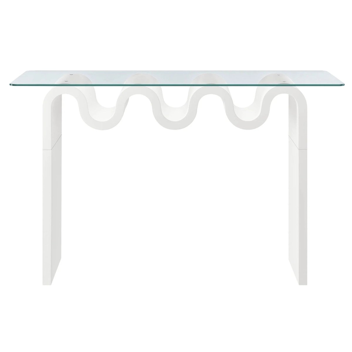 Wave Frame Glass Top Console Table – 50 Inch - Ottomans available at Alpine Outlets in Denver