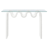 Wave Frame Glass Top Console Table – 50 Inch - Ottomans available at Alpine Outlets in Denver