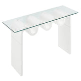 Wave Frame Glass Top Console Table – 50 Inch - Ottomans available at Alpine Outlets in Denver
