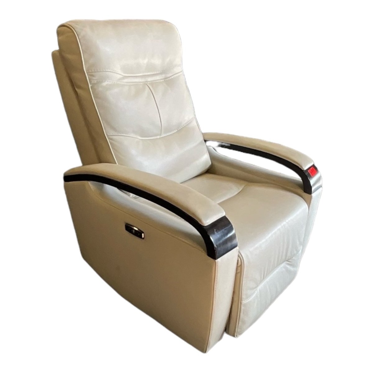 White Leather Recliner chair - available at Alpine Outlets in Denver