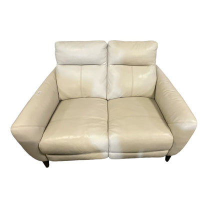 White Leather Reclining Sofa - available at Alpine Outlets in Denver