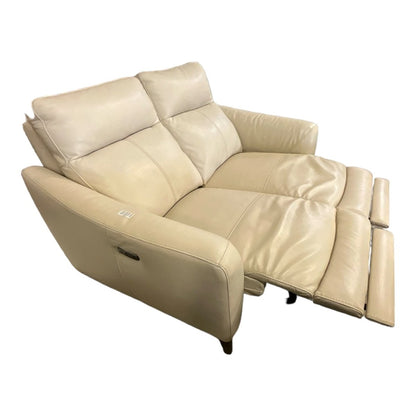 White Leather Reclining Sofa - available at Alpine Outlets in Denver