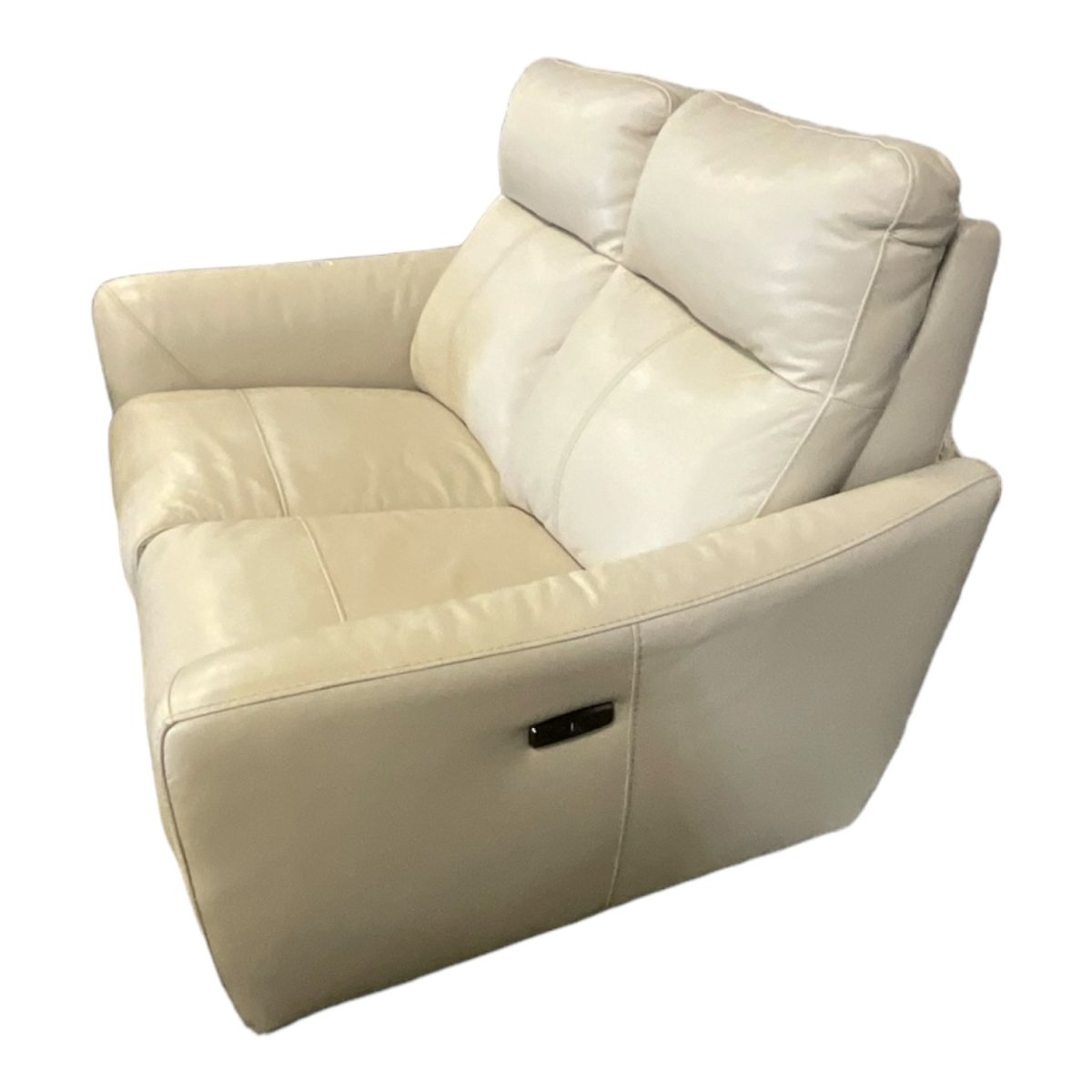 White Leather Reclining Sofa - available at Alpine Outlets in Denver