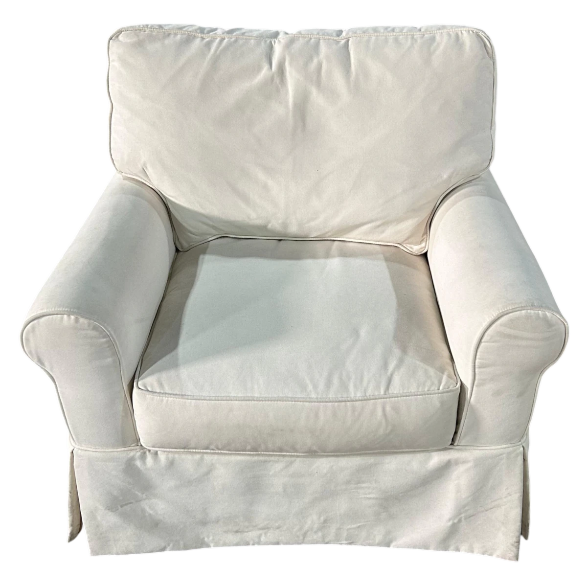White Slipcovered Chair - 🟢 Arm Chairs available at Alpine Outlets in Denver