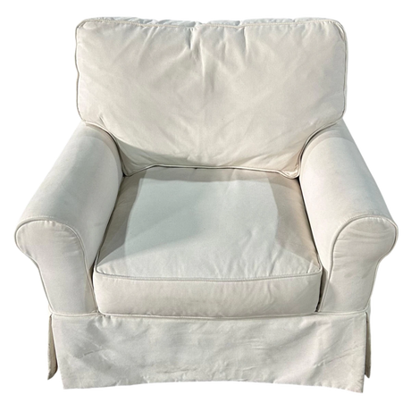 White Slipcovered Chair - 🟢 Arm Chairs available at Alpine Outlets in Denver