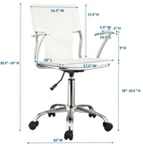 White Studio Office Chair – Chrome Frame - Workspace - Alpine Outlets