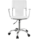 White Studio Office Chair – Chrome Frame - Workspace - Alpine Outlets