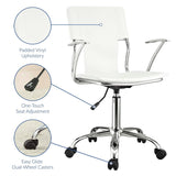 White Studio Office Chair – Chrome Frame - Workspace - Alpine Outlets