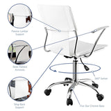 White Studio Office Chair – Chrome Frame - Workspace - Alpine Outlets