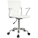 White Studio Office Chair – Chrome Frame - Workspace - Alpine Outlets