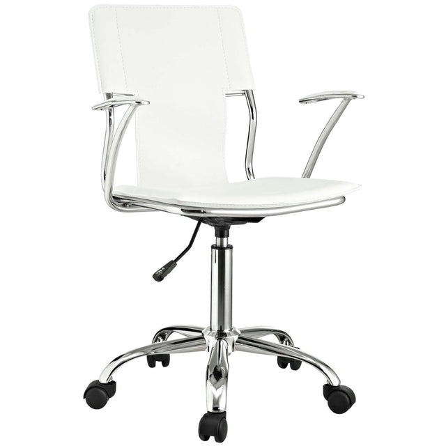 White Studio Office Chair – Chrome Frame - Workspace - Alpine Outlets