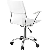 White Studio Office Chair – Chrome Frame - Workspace - Alpine Outlets