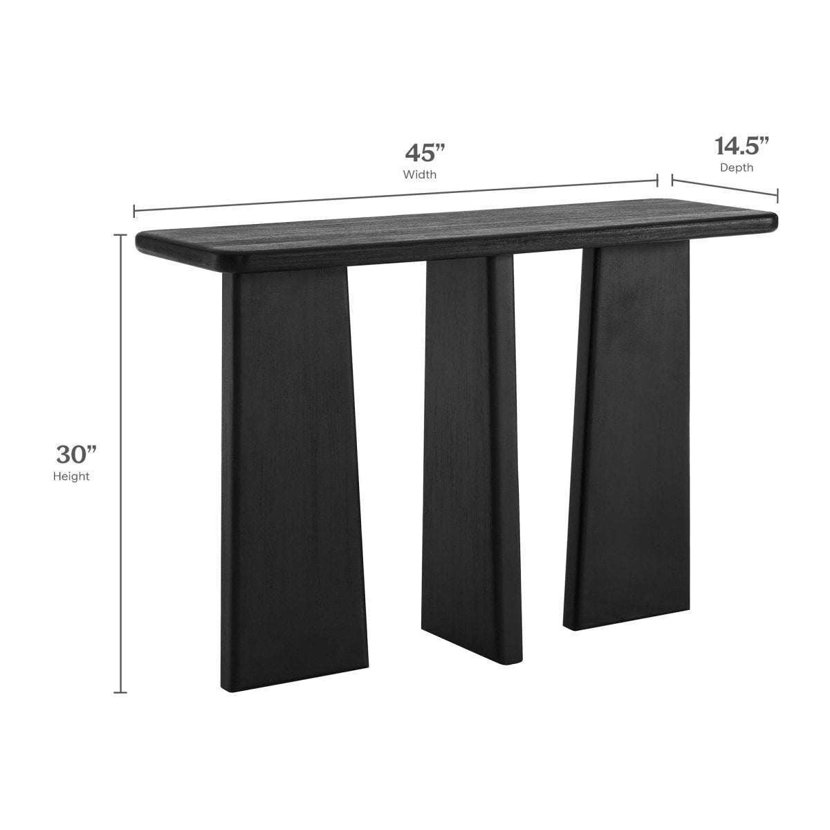 Wood Console Table with Angular Legs – 45 Inch Black - Ottomans available at Alpine Outlets in Denver