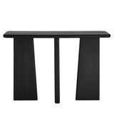 Wood Console Table with Angular Legs – 45 Inch Black - Ottomans available at Alpine Outlets in Denver