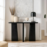 Wood Console Table with Angular Legs – 45 Inch Black - Ottomans available at Alpine Outlets in Denver
