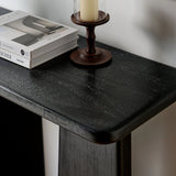 Wood Console Table with Angular Legs – 45 Inch Black - Ottomans available at Alpine Outlets in Denver