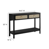 Wood Console Table with Drawers and Shelf – 47 Inch - Ottomans available at Alpine Outlets in Denver