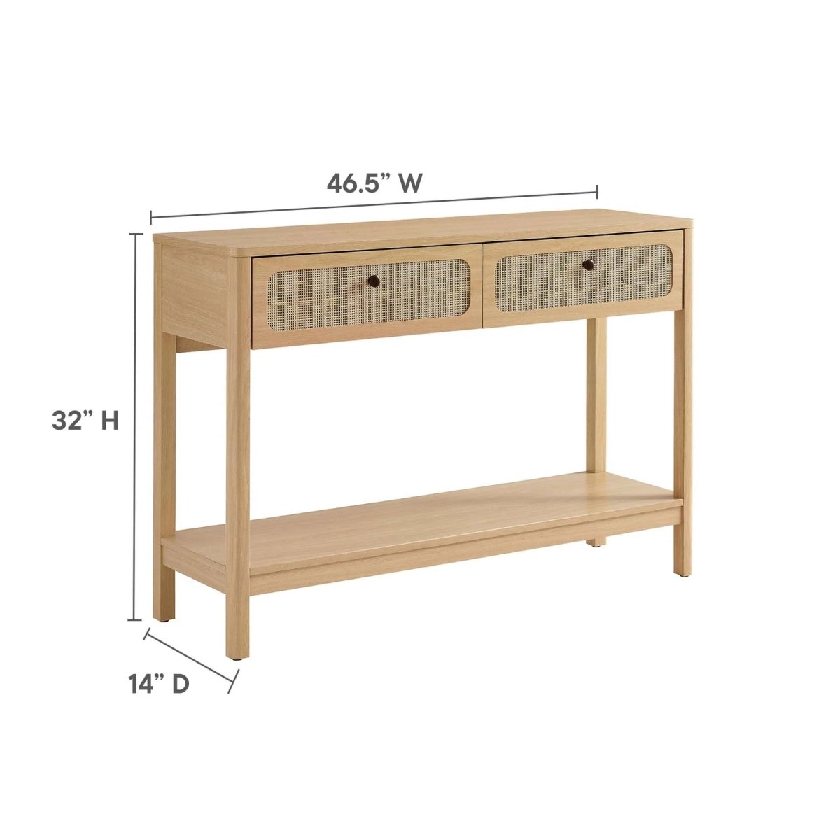 Wood Console Table with Drawers and Shelf – 47 Inch - Ottomans available at Alpine Outlets in Denver