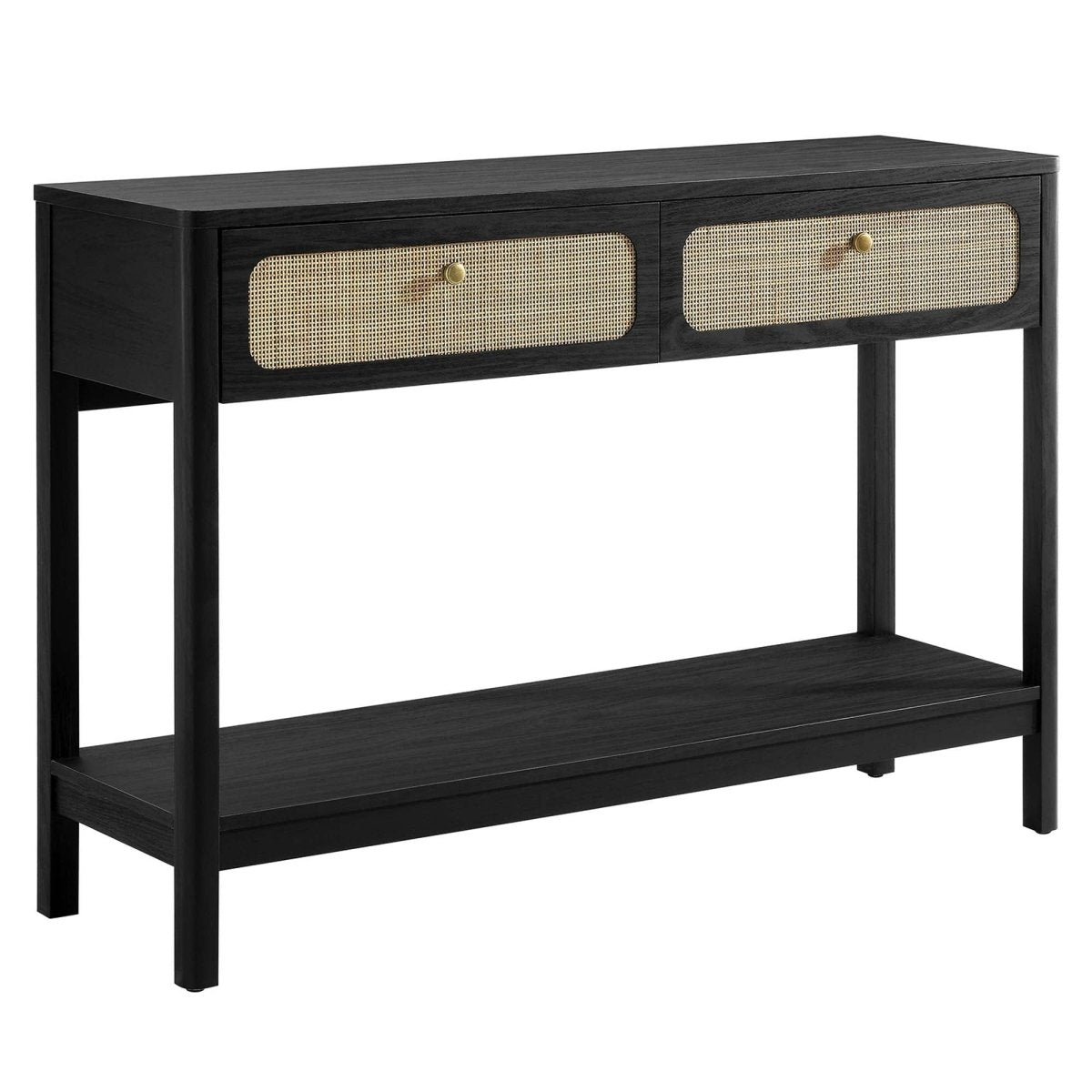 Wood Console Table with Drawers and Shelf – 47 Inch - Ottomans available at Alpine Outlets in Denver