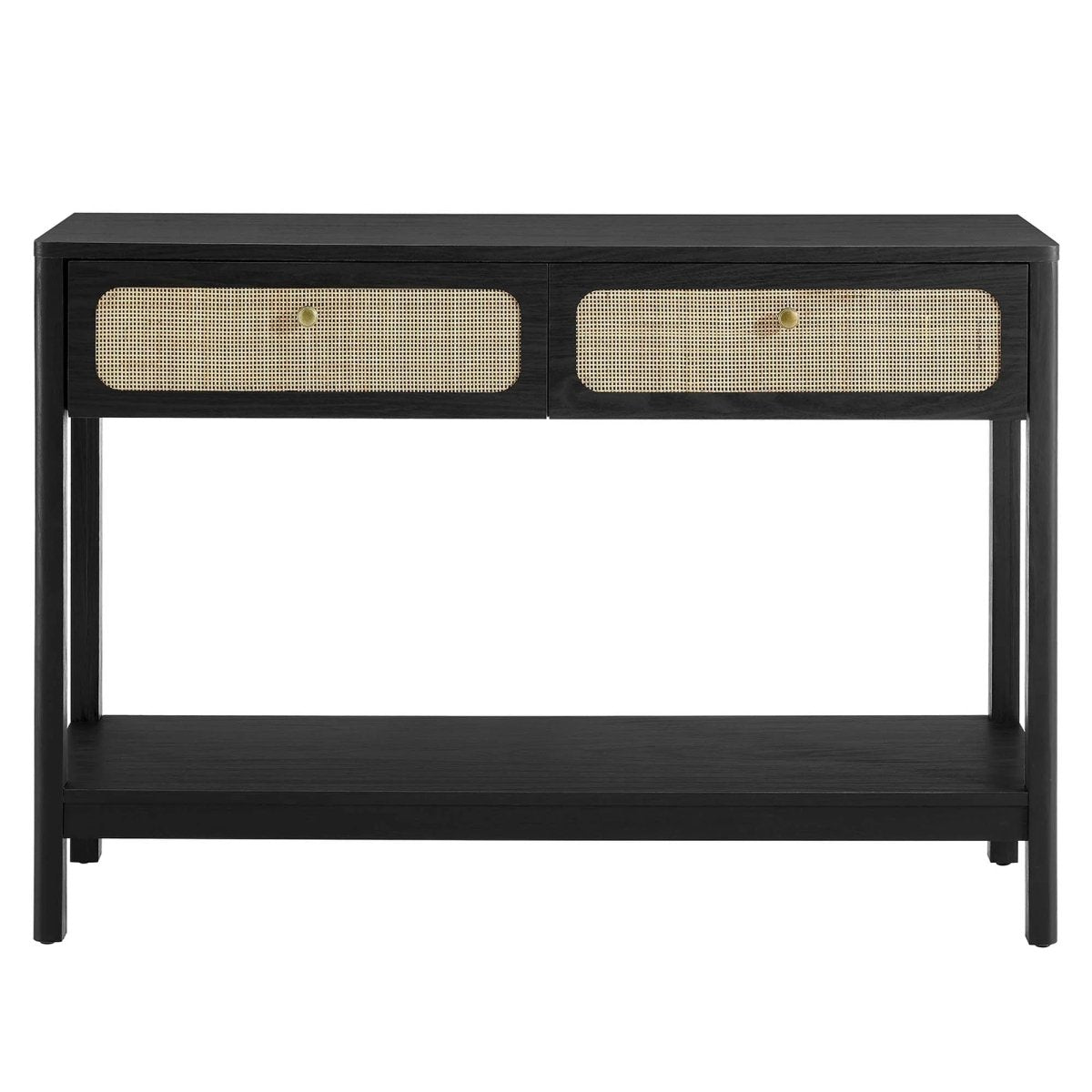 Wood Console Table with Drawers and Shelf – 47 Inch - Ottomans available at Alpine Outlets in Denver