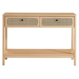 Wood Console Table with Drawers and Shelf – 47 Inch - Ottomans available at Alpine Outlets in Denver