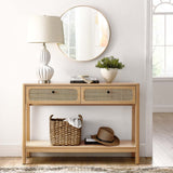Wood Console Table with Drawers and Shelf – 47 Inch - Ottomans available at Alpine Outlets in Denver