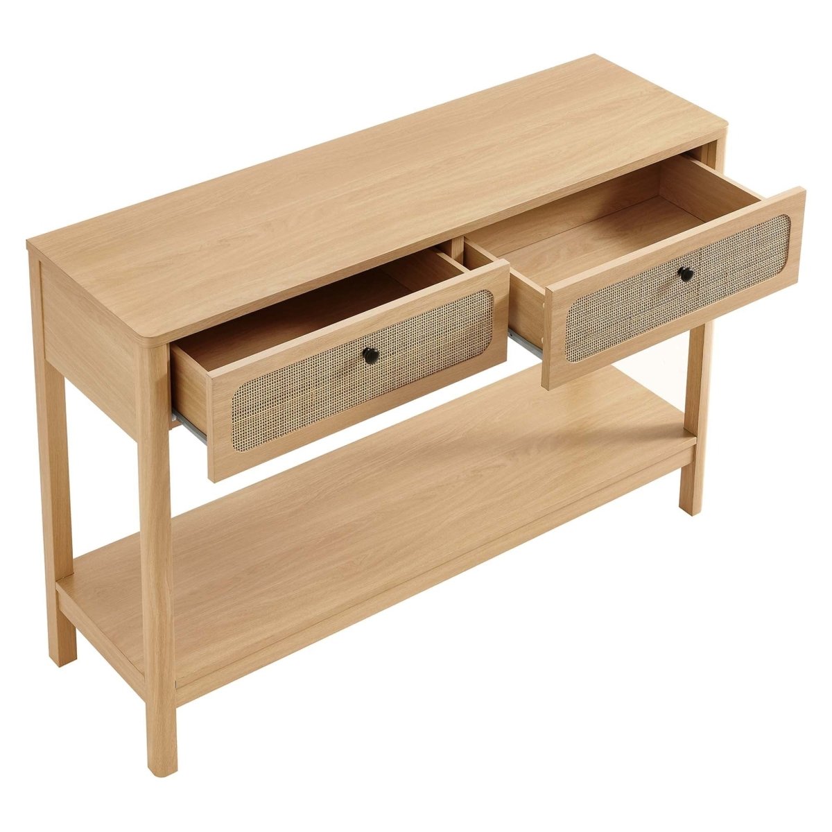 Wood Console Table with Drawers and Shelf – 47 Inch - Ottomans available at Alpine Outlets in Denver