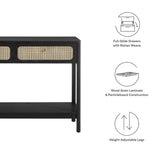 Wood Console Table with Drawers and Shelf – 47 Inch - Ottomans available at Alpine Outlets in Denver