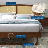 Woven Cane Rattan and Wood Platform Bed - Platform Bed available at Alpine Outlets in Denver