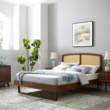 Woven Cane Rattan and Wood Platform Bed - Platform Bed available at Alpine Outlets in Denver