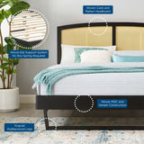 Woven Cane Rattan and Wood Platform Bed - Platform Bed available at Alpine Outlets in Denver