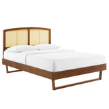 Woven Cane Rattan and Wood Platform Bed - Platform Bed available at Alpine Outlets in Denver