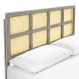 Woven Cane Rattan and Wood Platform Bed with Angular Legs - Platform Bed available at Alpine Outlets in Denver