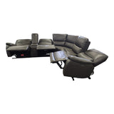 Wylder Leather Power Reclining Sectional with Power Headrests - available at Alpine Outlets in Denver