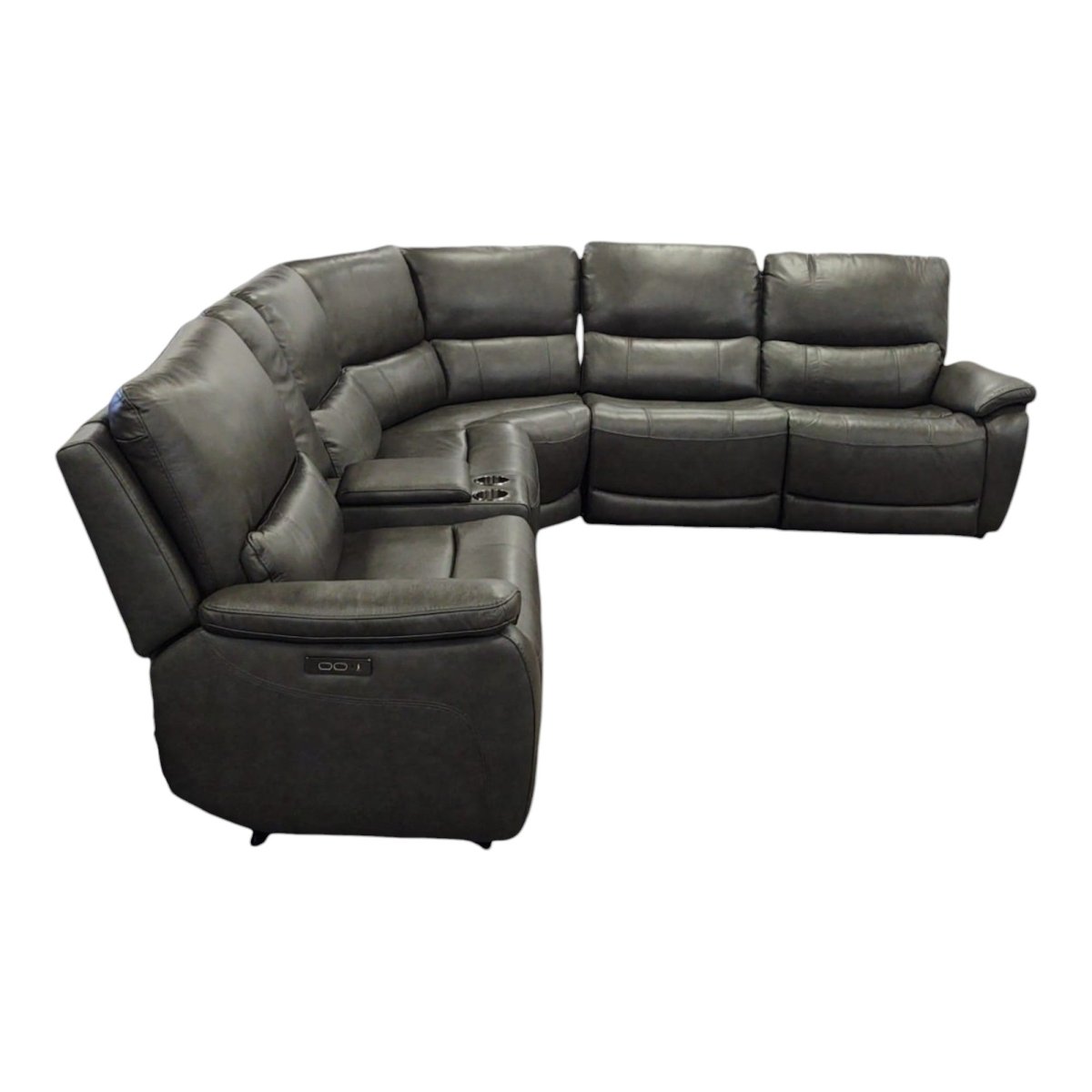 Wylder Leather Power Reclining Sectional with Power Headrests - available at Alpine Outlets in Denver