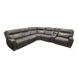 Wylder Leather Power Reclining Sectional with Power Headrests - Used Good - (G5827) - available at Alpine Outlets in Denver