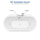 Xavier - Single Person AcrylicCorner Massage Bathtub, Featuring A Gfci Plug, Ul Certified Pump, Upc Certified Drain, And Swivel Faucet - Milk White - Bathtubs available at Alpine Outlets in Denver