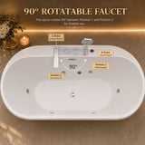 Xavier - Single Person AcrylicCorner Massage Bathtub, Featuring A Gfci Plug, Ul Certified Pump, Upc Certified Drain, And Swivel Faucet - Milk White - Bathtubs available at Alpine Outlets in Denver