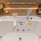 Xavier - Single Person AcrylicCorner Massage Bathtub, Featuring A Gfci Plug, Ul Certified Pump, Upc Certified Drain, And Swivel Faucet - Milk White - Bathtubs available at Alpine Outlets in Denver