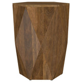 Zalika Hexagonal Solid Mango Wood End Table Natural - End & Side Tables available at Alpine Outlets in Denver