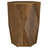 Zalika Hexagonal Solid Mango Wood End Table Natural - End & Side Tables available at Alpine Outlets in Denver