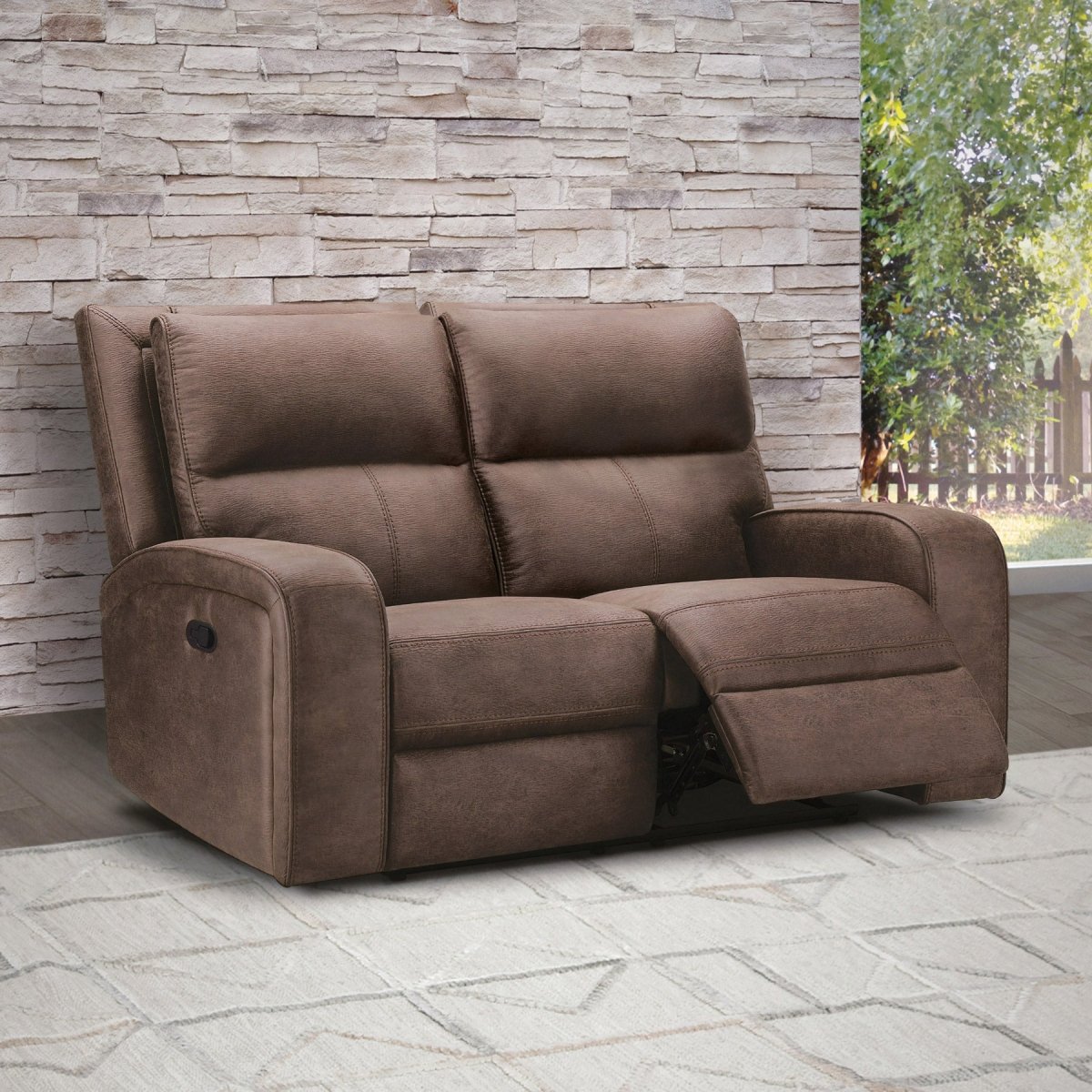 Bryce Fabric Manual Reclining Loveseat - Alpine Outlets
