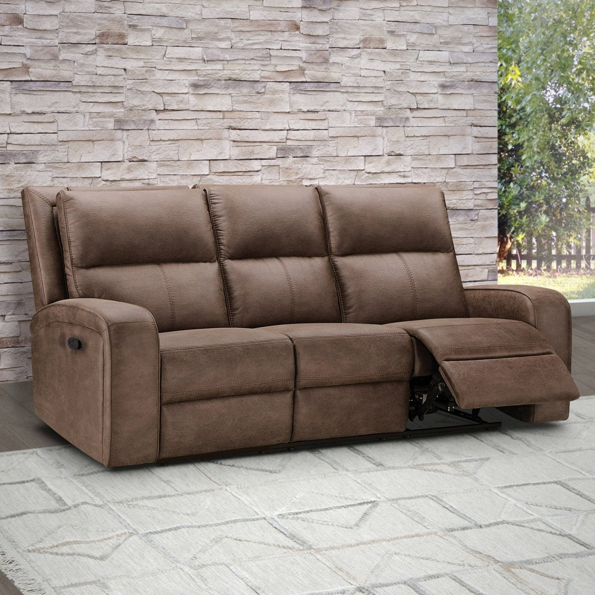 Bryce Fabric Manual Reclining Sofa - Alpine Outlets