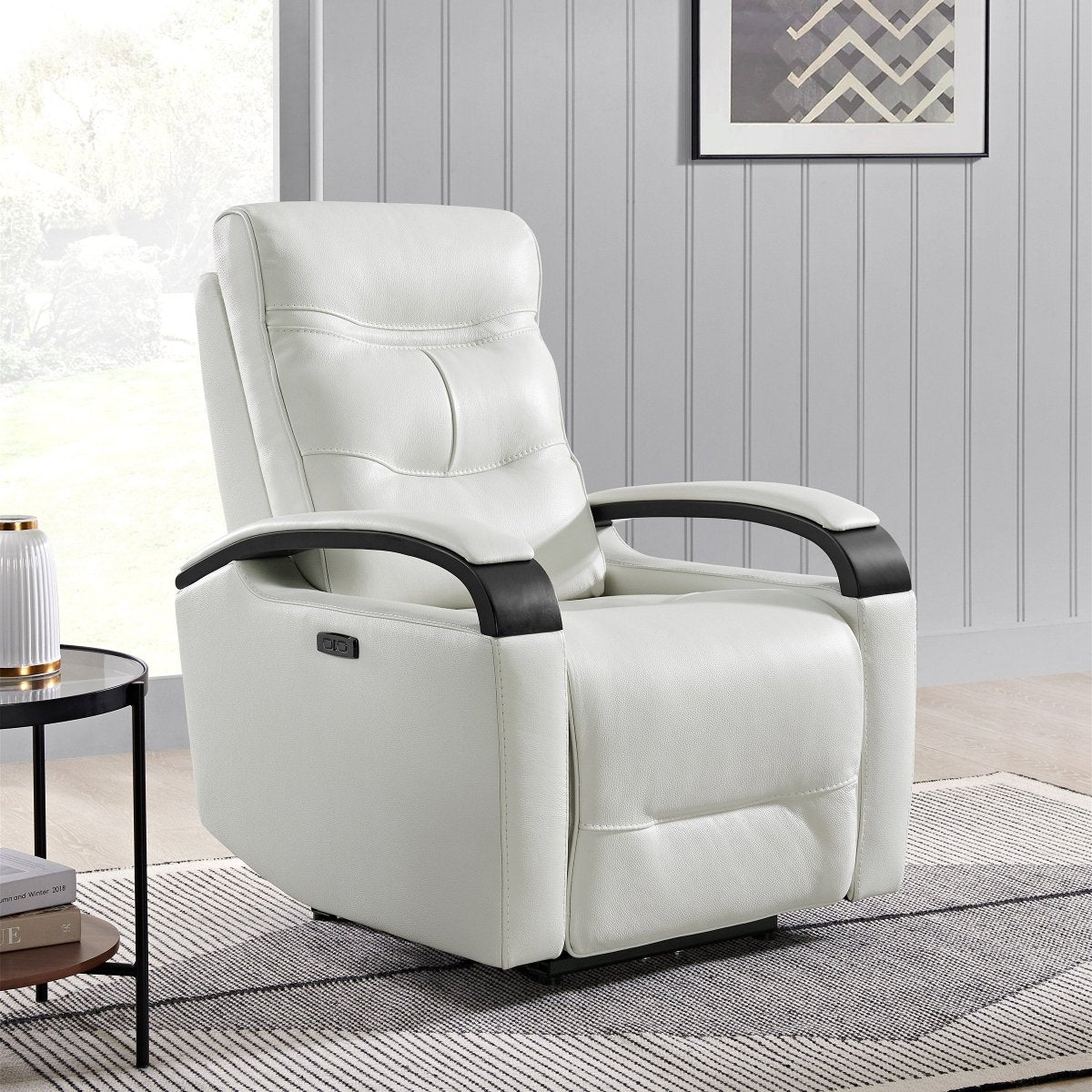 Canmore Leather Power Recliner with Power Headrest - Alpine Outlets
