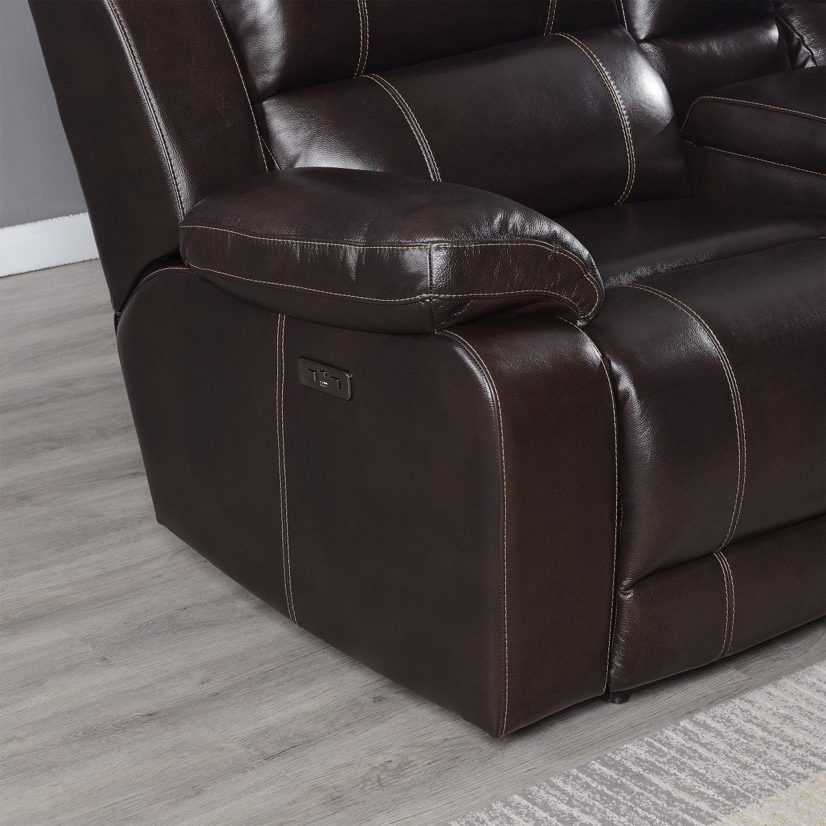 Dunhill 3-Piece Leather Power Reclining Sectional with Power Headrest - Alpine Outlets