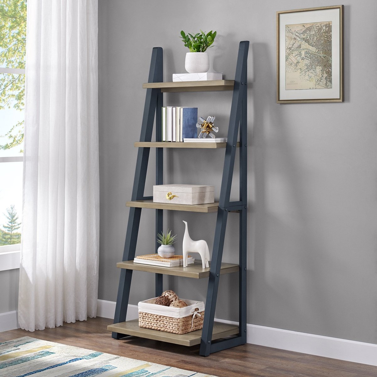 Fynn 72” Ladder Bookcase - Alpine Outlets