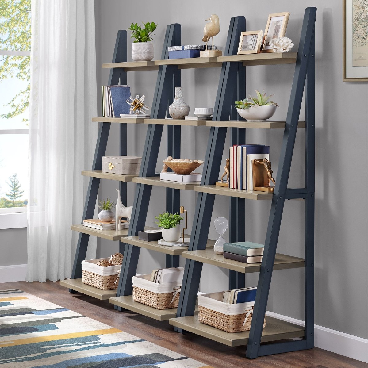 Fynn 72” Ladder Bookcase - Alpine Outlets