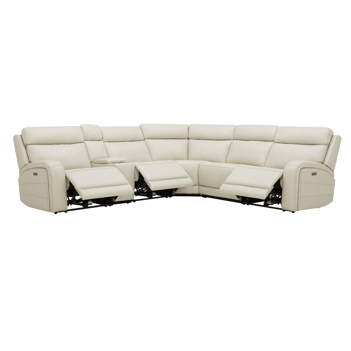 Gearhart 6-Piece Leather Power Reclining Sectional with Power Headrests - Alpine Outlets