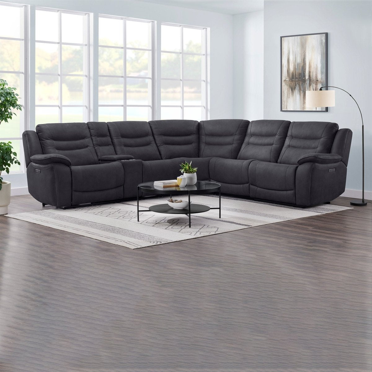 Kelsee Fabric Power Reclining Sectional with Power Headrests - Alpine Outlets