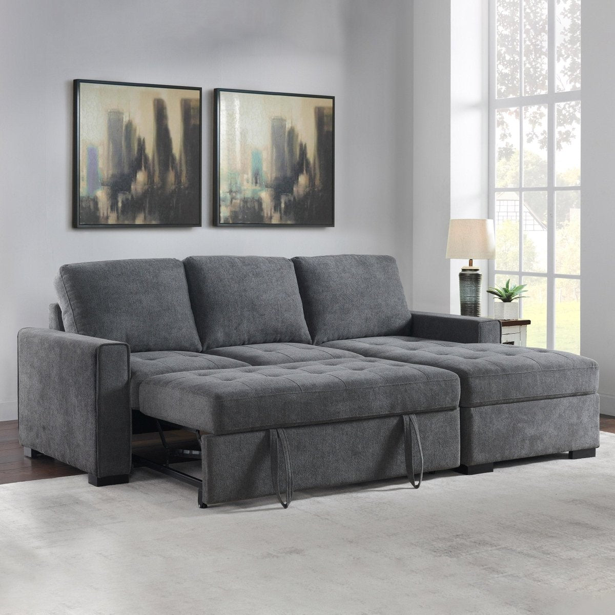 Kendale Sleeper Sofa with Storage Chaise - Alpine Outlets